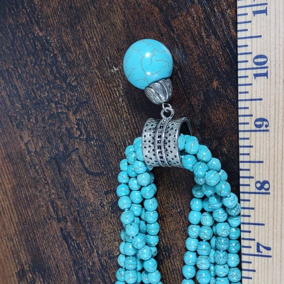 Turquoise Howlite Bead Necklace - Picture 4 of 5